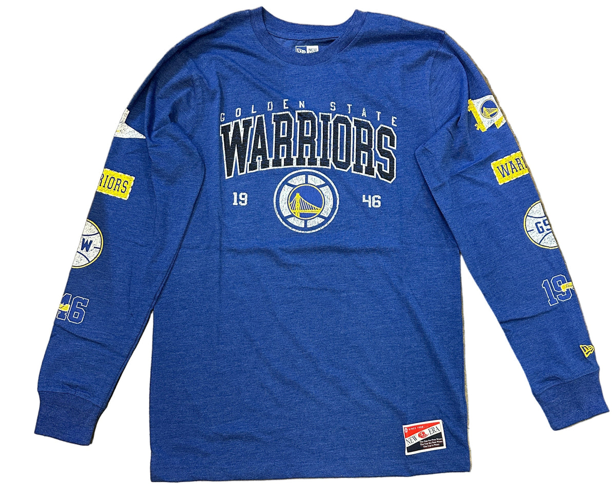 New Era Golden State Warriors Badges Long Sleeve T-Shirt product image 1, provided for visual reference and product detail