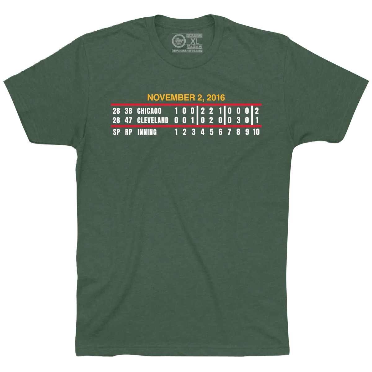 Game 7 Scoreboard T-Shirt by Obvious Shirts product image 2, provided for visual reference and product detail review