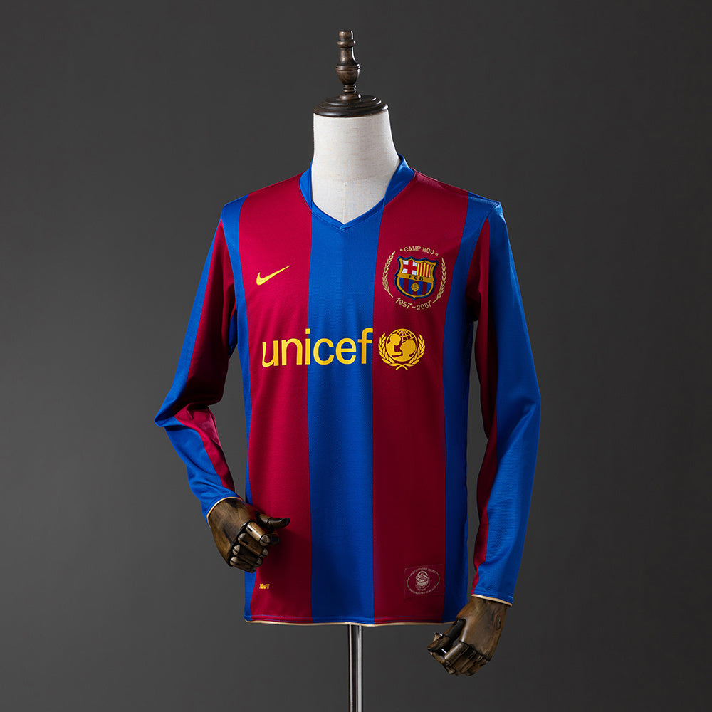 Barcelona 07/08 Home Long Sleeve Retro Jersey product image 1