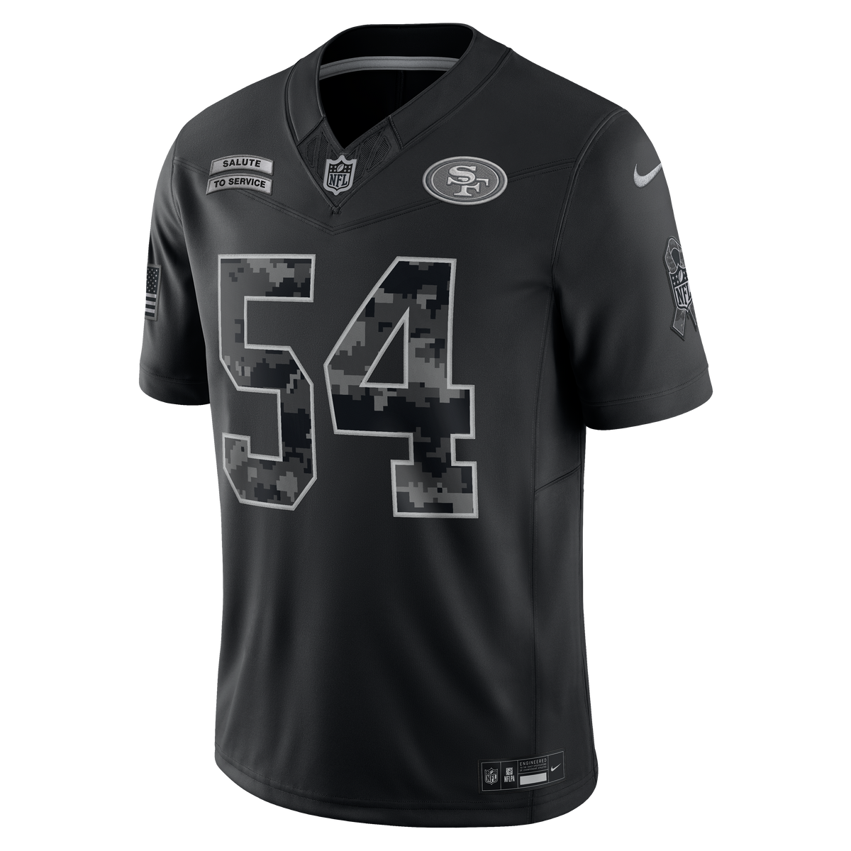 Nike San Francisco 49ers Fred Warner 2026 Salute to Service Stitched Limited Jersey product image 1, provided for visual