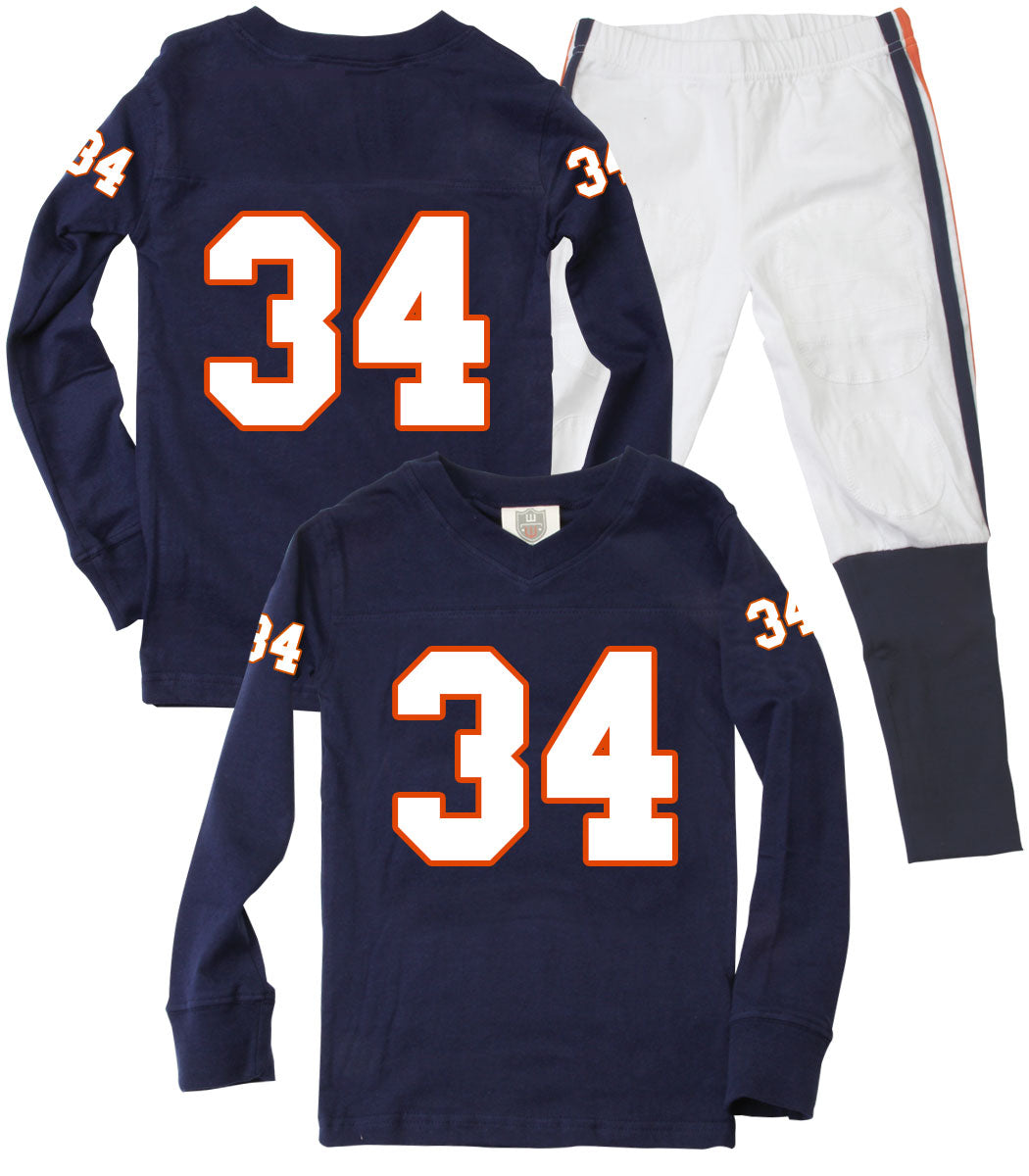Chicago Bears Payton 34 Long Sleeve Pajamas product image 1, provided for visual reference and product detail review