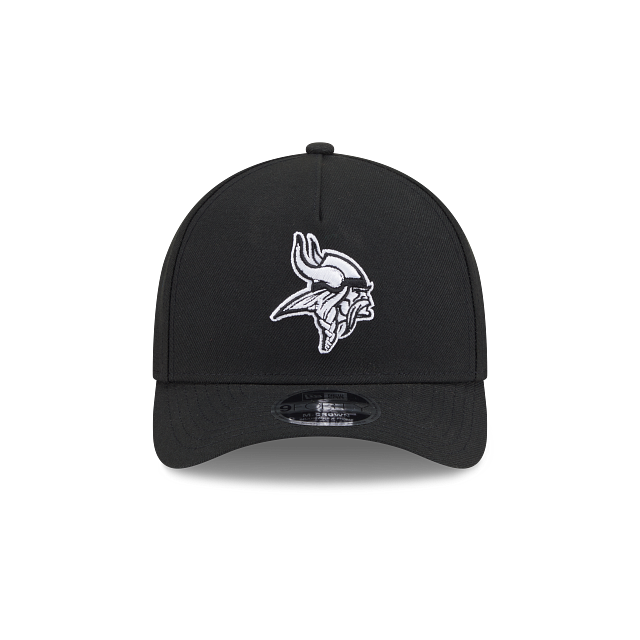 New Era Minnesota Vikings M-Crown A-FRAME 9FORTY Adjustable Hat-Black/White product image 2, provided for visual reference