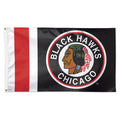 Blackhawks Reserve Retro 3"x5" Deluxe Flag product image 1, provided for visual reference and product detail review