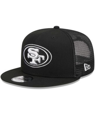 New Era San Francisco 49ers 9FIFTY Trucker Snapback- Black/White product image 1, provided for visual reference and product