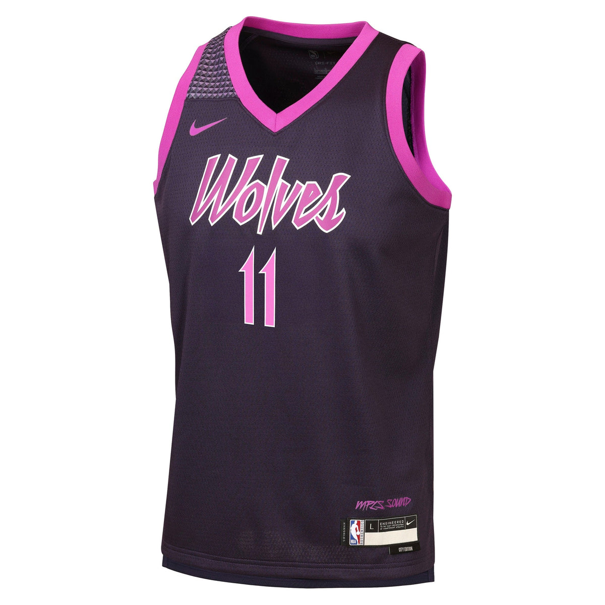 Minnesota Timberwolves Nike 2025/26 City Edition Swingman Jersey - Black - Naz Reid - Youth product image 3, provided for