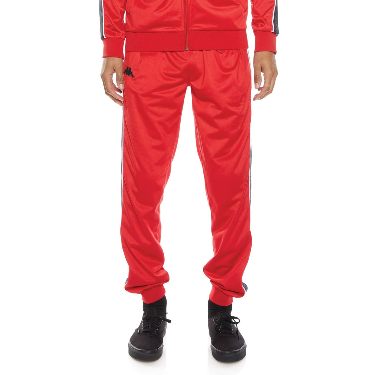 Kappa Logo Tape Alic 2 Trackpants - Red Black Grey product image 1, provided for visual reference and product detail review