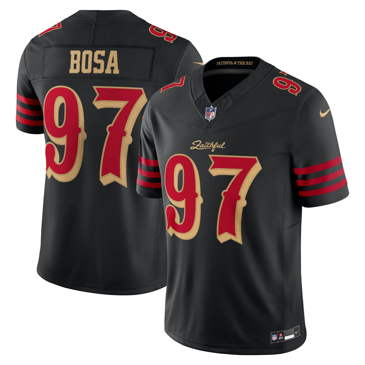 Nike Men San Francisco 49ers Nick Bosa #97 Rivalries Limited Jersey - Black product image 3, provided for visual reference