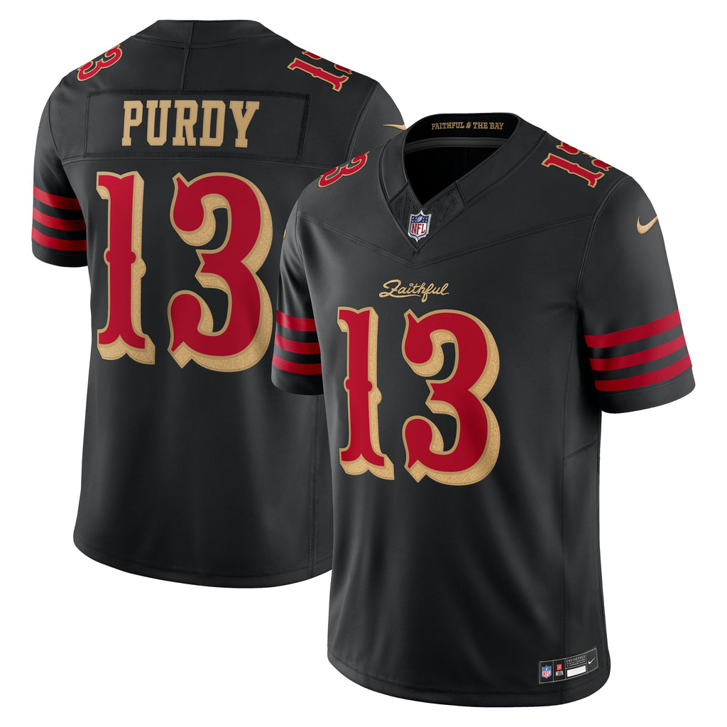 Nike Men San Francisco 49ers Brock Purdy #13 Rivalries Limited Jersey - Black product image 3, provided for visual reference