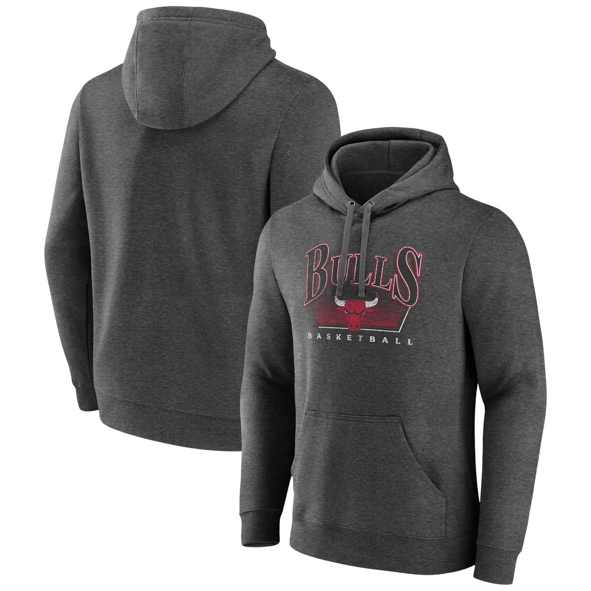 Chicago Bulls Grey Tri-Blend Hoody product image 1, provided for visual reference and product detail review