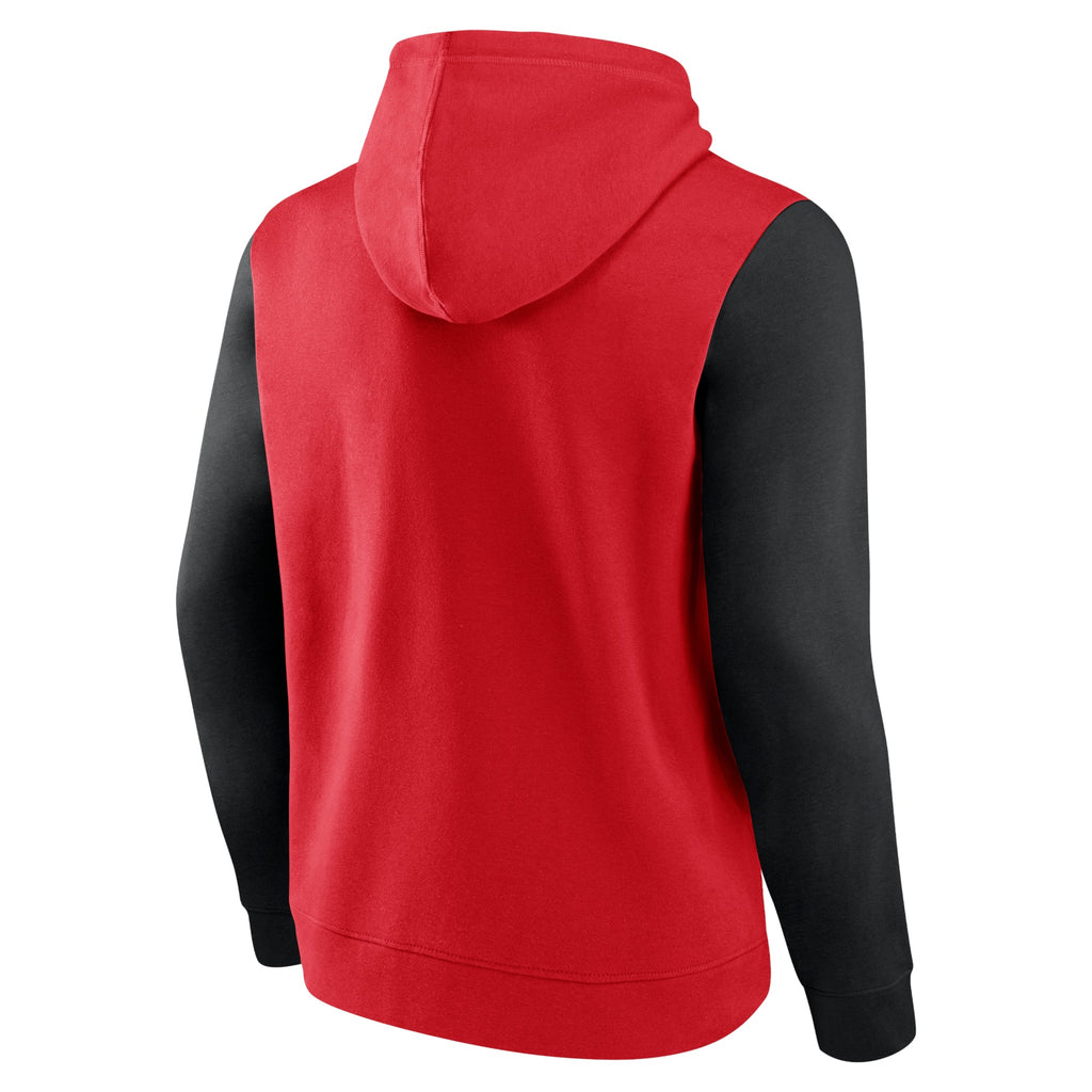 Chicago Bulls Red/Black Colorblock Hoodie product image 3, provided for visual reference and product detail review