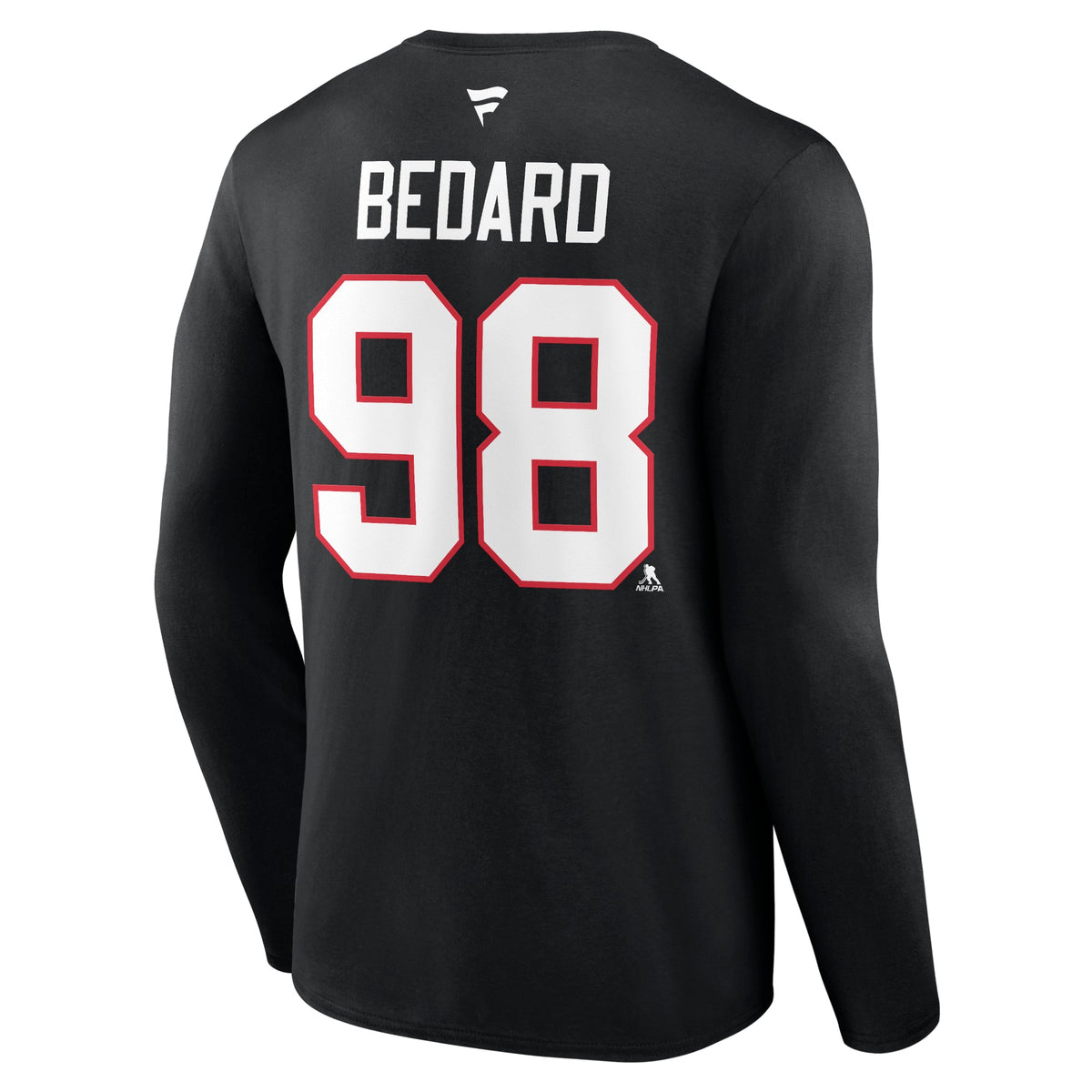 Connor Bedard Chicago Blackhawks Men Black Long Sleeve T-Shirt product image 2, provided for visual reference and product