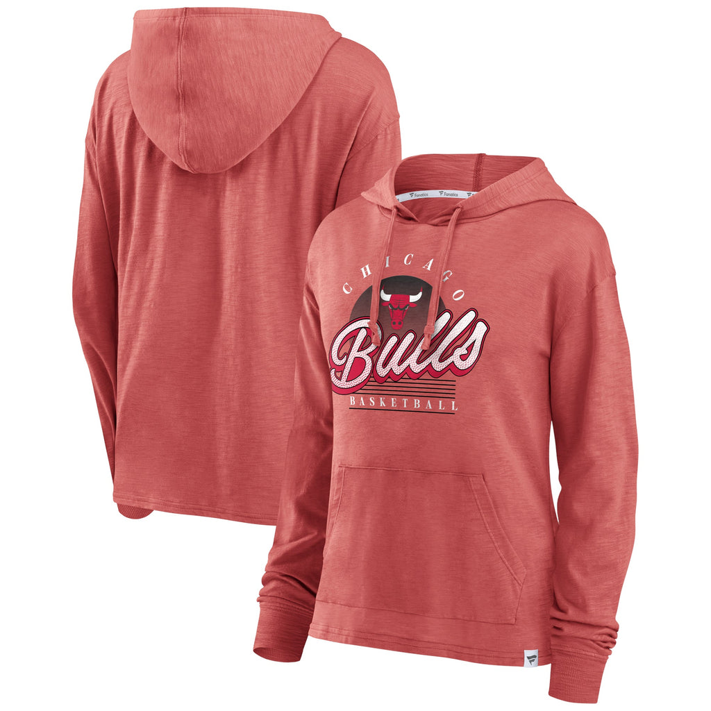 Chicago Bulls Heathered Red Ladies Hoodie product image 1, provided for visual reference and product detail review