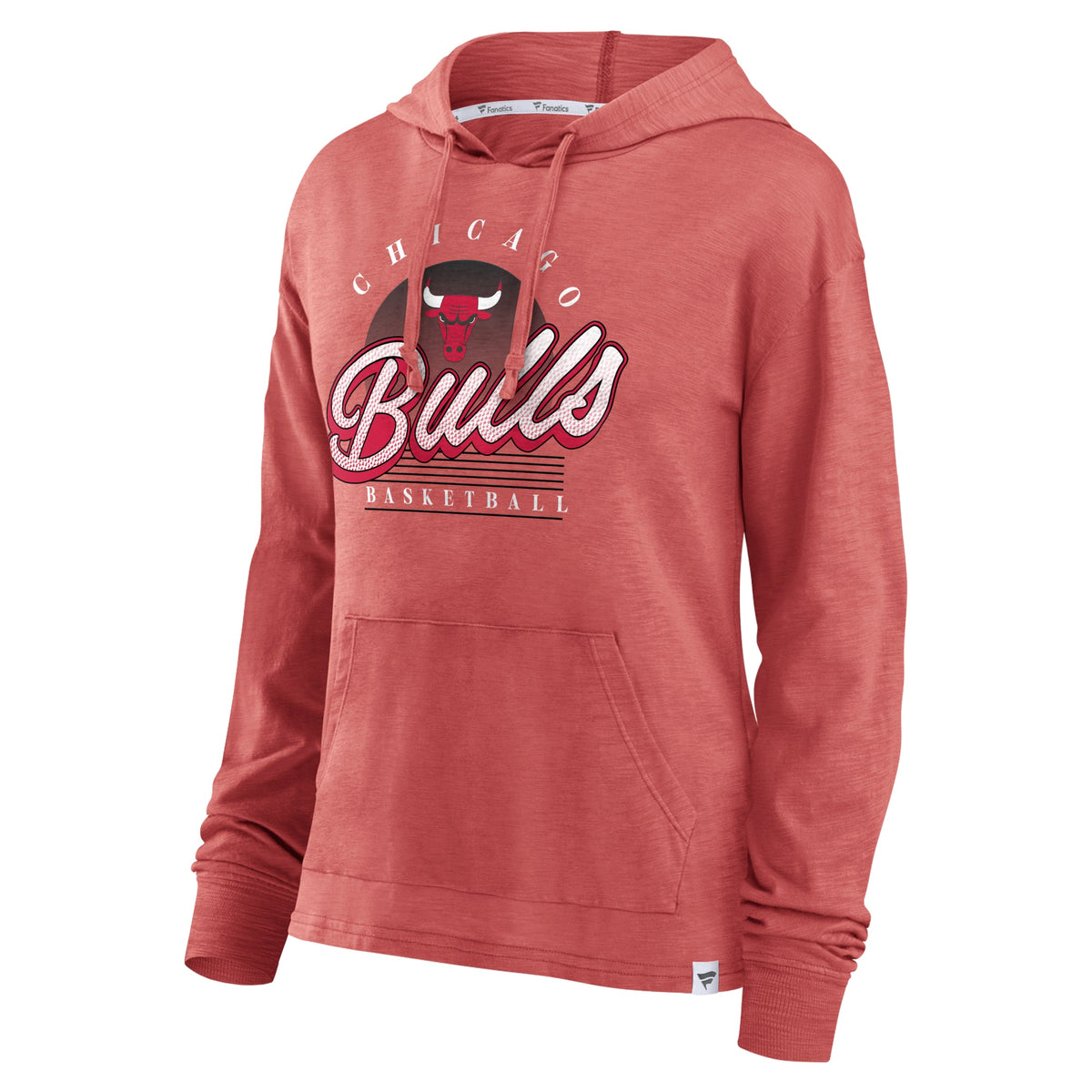 Chicago Bulls Heathered Red Ladies Hoodie product image 2, provided for visual reference and product detail review