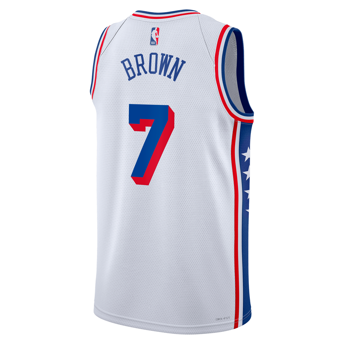 Philadelphia 76ers Nike Association Edition Swingman Jersey - White - Jaylen Brown - Unisex product image 4, provided for