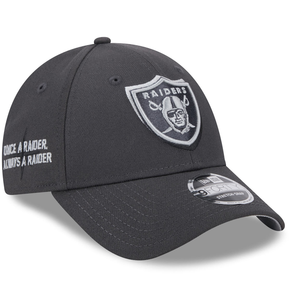New Era Las Vegas Raiders 2024 NFL Draft On Stage 9FORTY Stretch-Snap Hat product image 1, provided for visual reference and