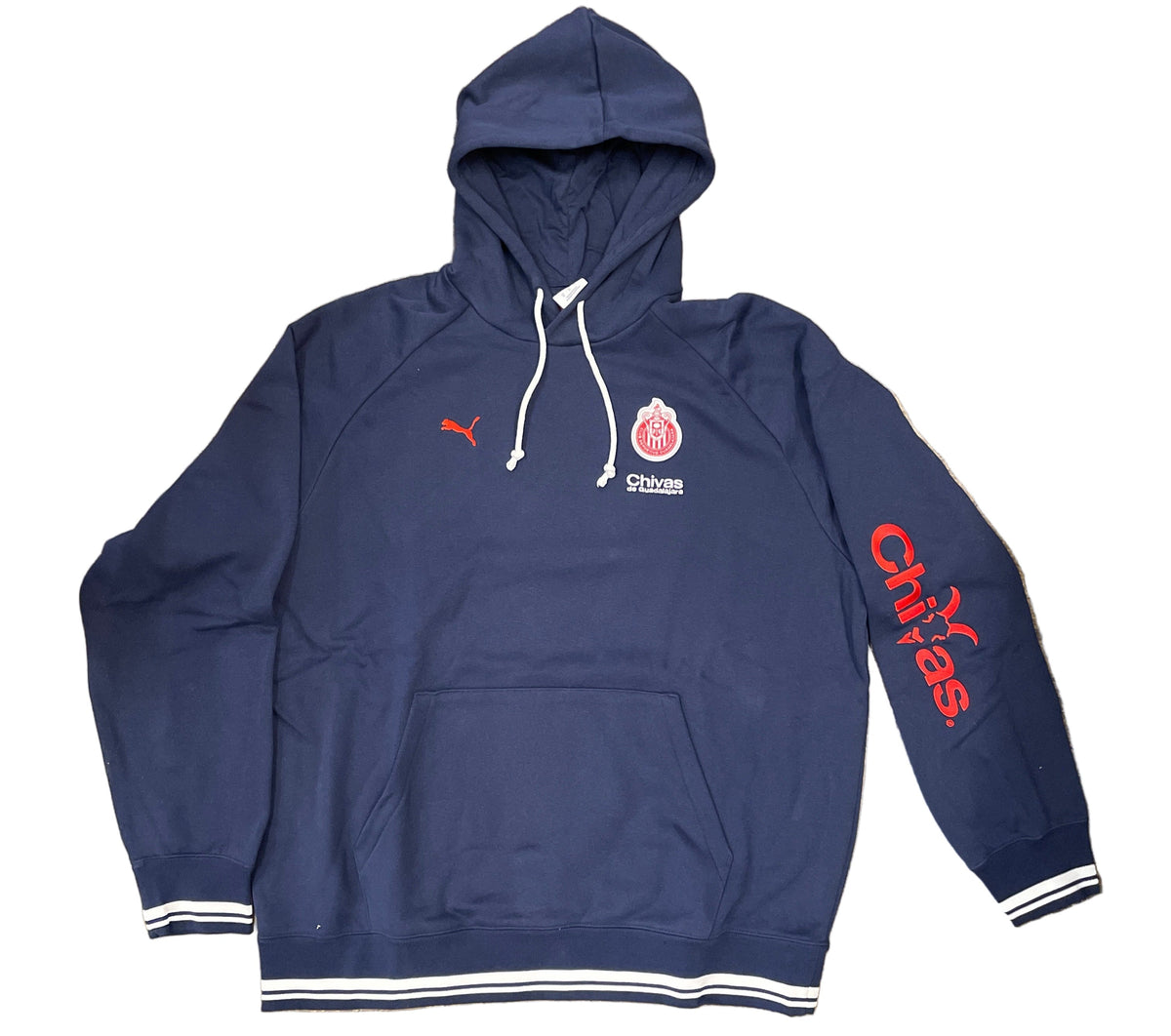 PUMA Men Chivas Guadalajara Culture Pullover Hoodie 2025 - Navy-White product image 1, provided for visual reference and