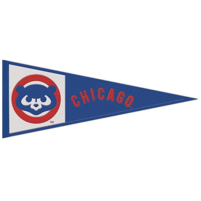 Chicago Cubs Cooperstown 13"x32" Wool Pennant product image 1, provided for visual reference and product detail review