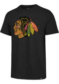 Chicago Blackhawks '47 Franklin Black T-Shirt product image 1, provided for visual reference and product detail review