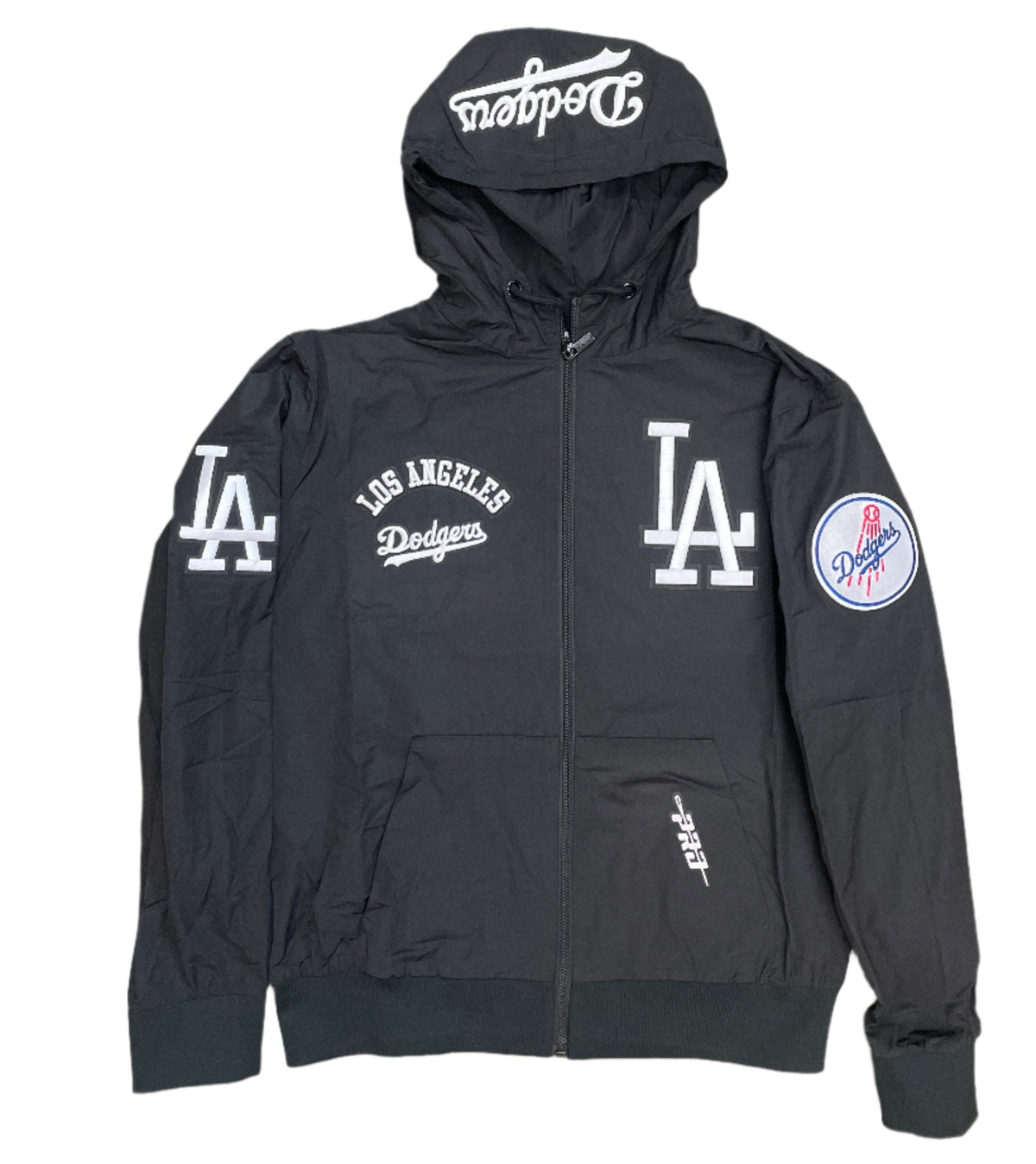 Pro Standard Los Angeles Dodgers Hybrid Woven Fz Jacket-Black product image 1, provided for visual reference and product