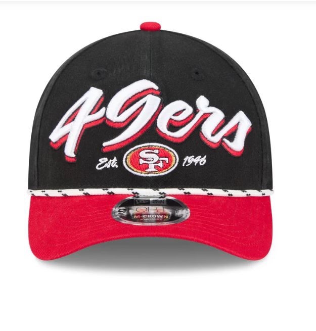 San Francisco Youth 49ers New Era Team Loyal 9FORTY M-Crown Adjustable Hat - Black/Red product image 3, provided for visual