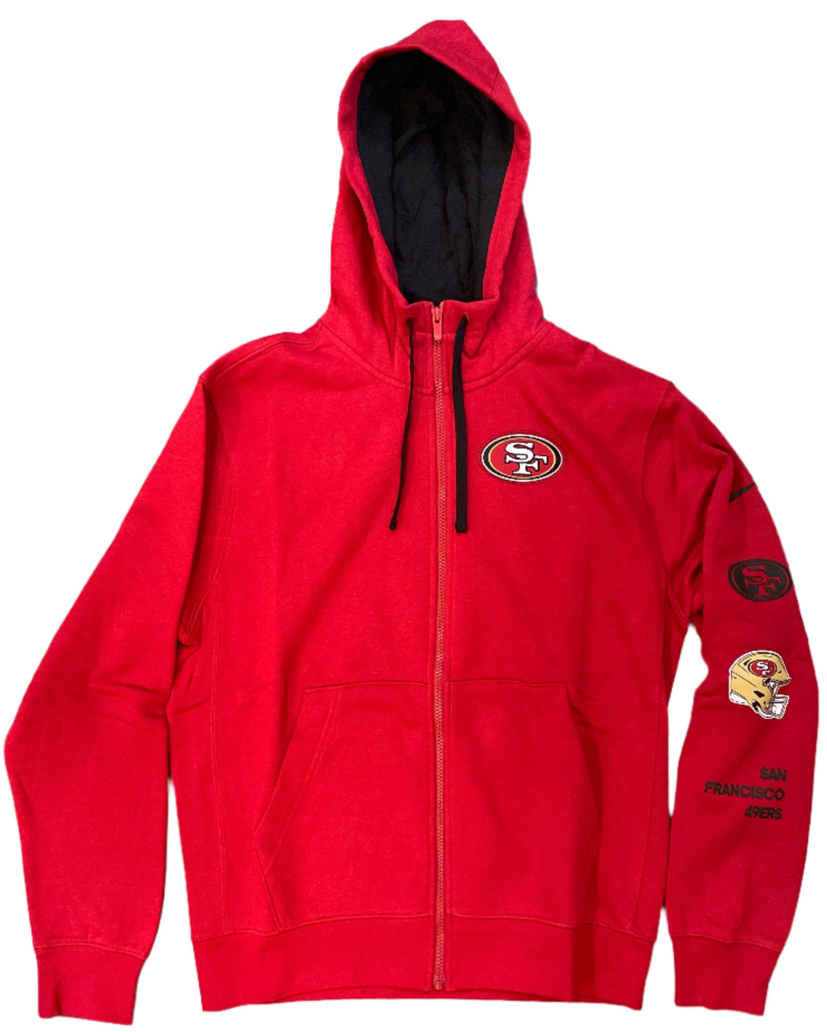 Nike Men San Francisco 49ers Full-Zip Hoodie-Scarlet product image 1, provided for visual reference and product detail review