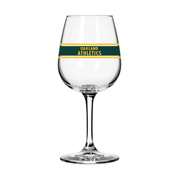 Oakland Athletics 12oz Stripe Stemmed Wine Glass product image 1, provided for visual reference and product detail review