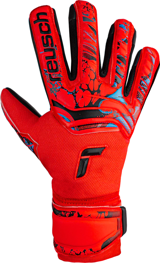 Reusch Attrakt Grip Evolution Finger Support-Brig Red/Futr Blu/Black product image 1, provided for visual reference and
