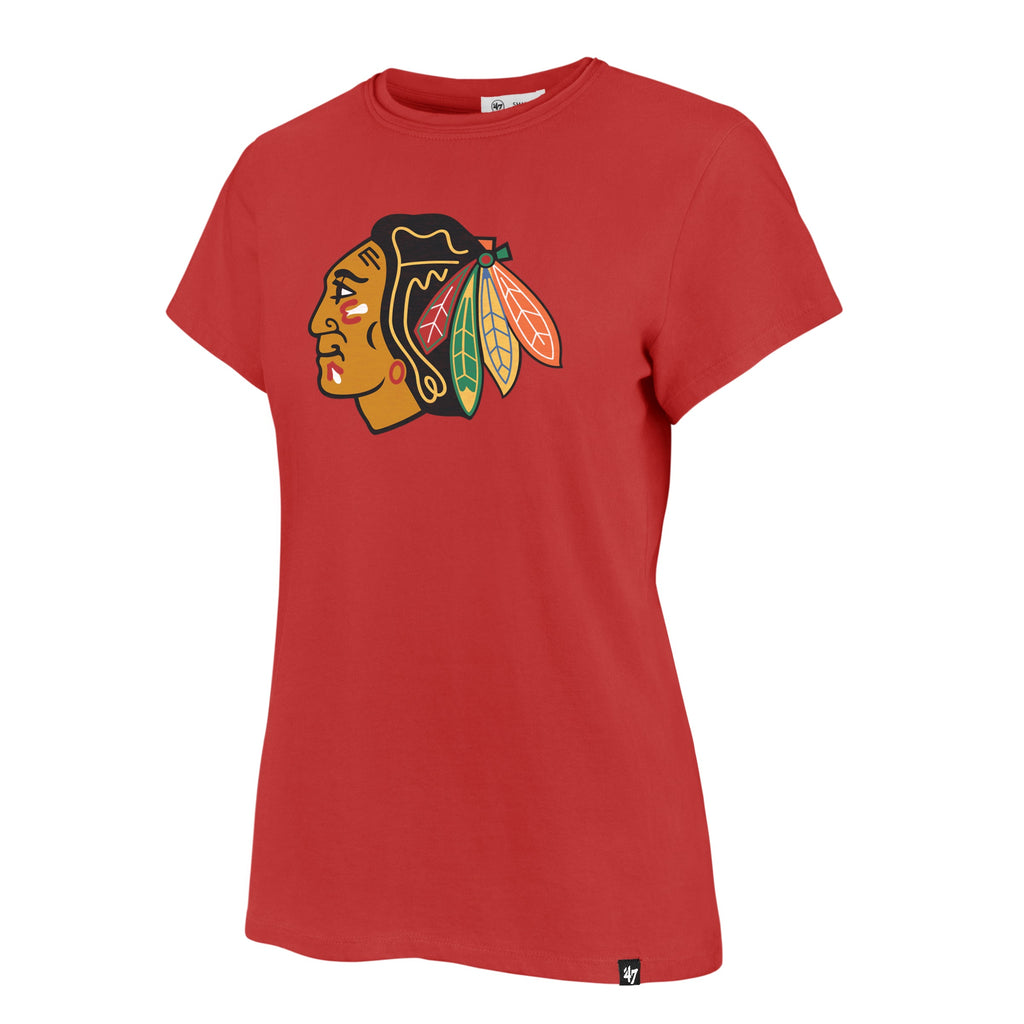 Chicago Blackhawks '47 Women Red Primary Logo Frankie T-Shirt product image 2, provided for visual reference and product