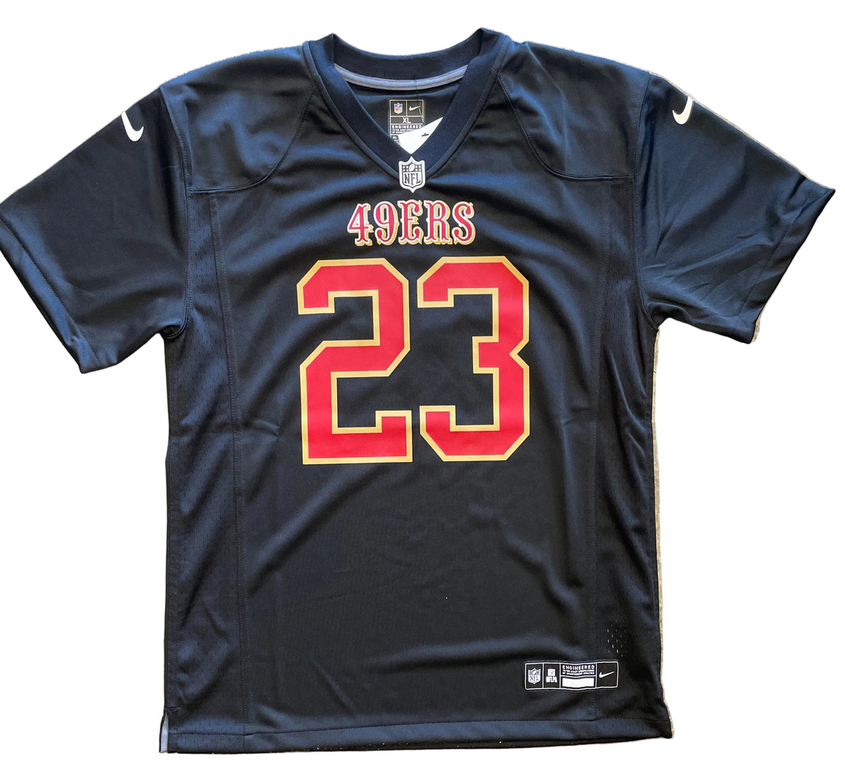 Nike Youth San Francisco 49ers Christian McCaffery Game Jersey - Carbon Black product image 1, provided for visual reference