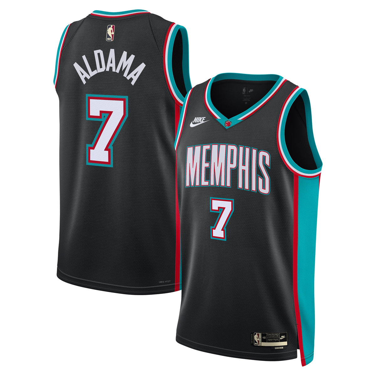 Memphis Grizzlies Nike Classic Edition Jersey - Black - Santi Aldama - Unisex product image 2, provided for visual reference