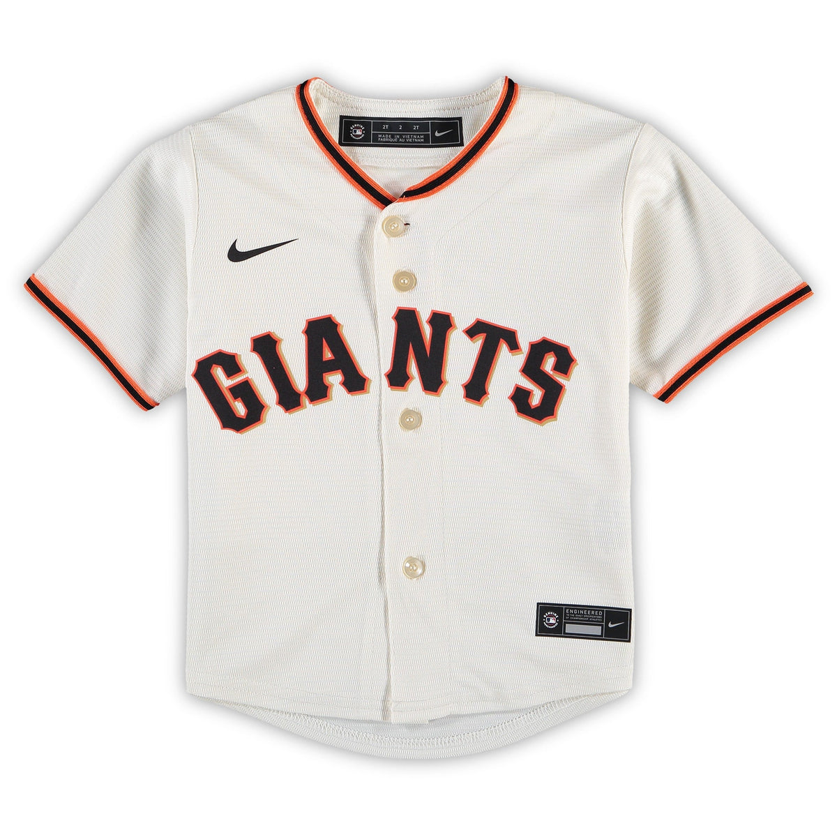 Nike Preschool San Francisco Giants Home Jersey-Cream product image 1, provided for visual reference and product detail