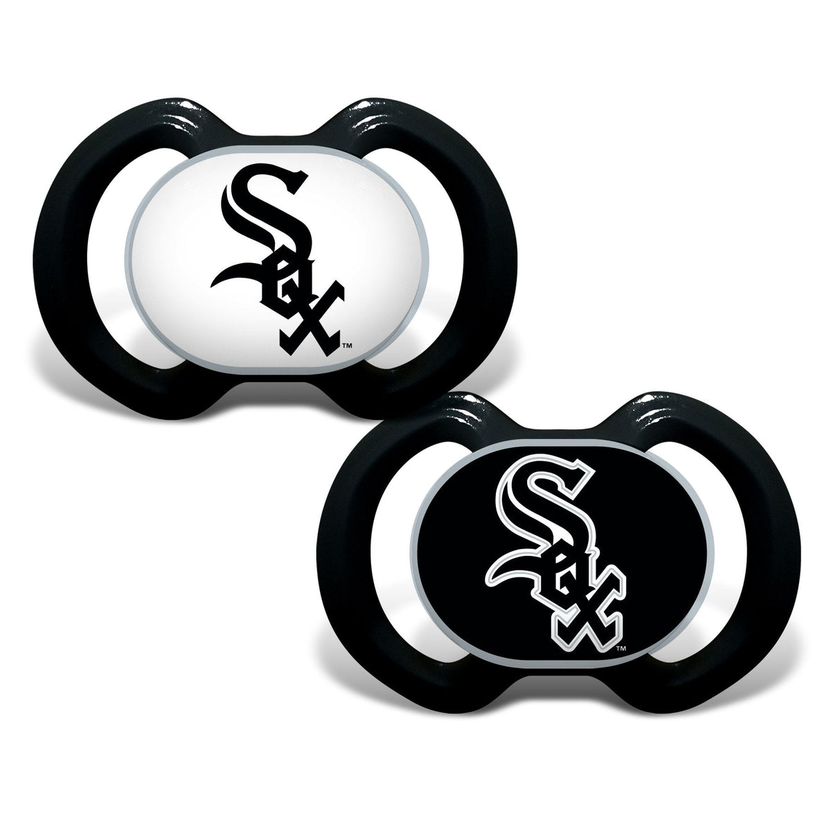 Chicago White Sox Pacifiers 2 Pack Set product image 1, provided for visual reference and product detail review