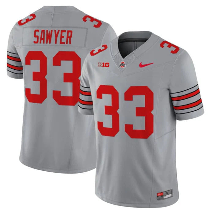 Jack Sawyer Ohio State Buckeyes Jersey – Gray product image 1