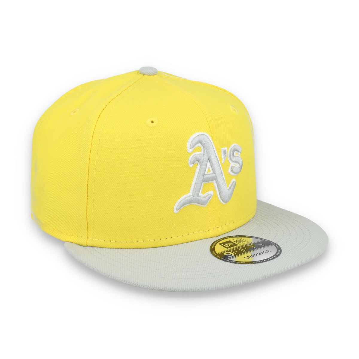 New Era Oakland Athletics 2-Tone Color Pack 9FIFTY Snapback Hat- Yellow/Grey product image 1, provided for visual reference