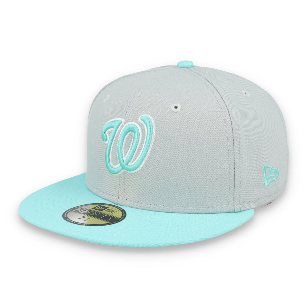 New Era Washington Nationals 2-Tone Color Pack 59FIFTY Fitted Hat-Gray/Turquoise product image 3, provided for visual