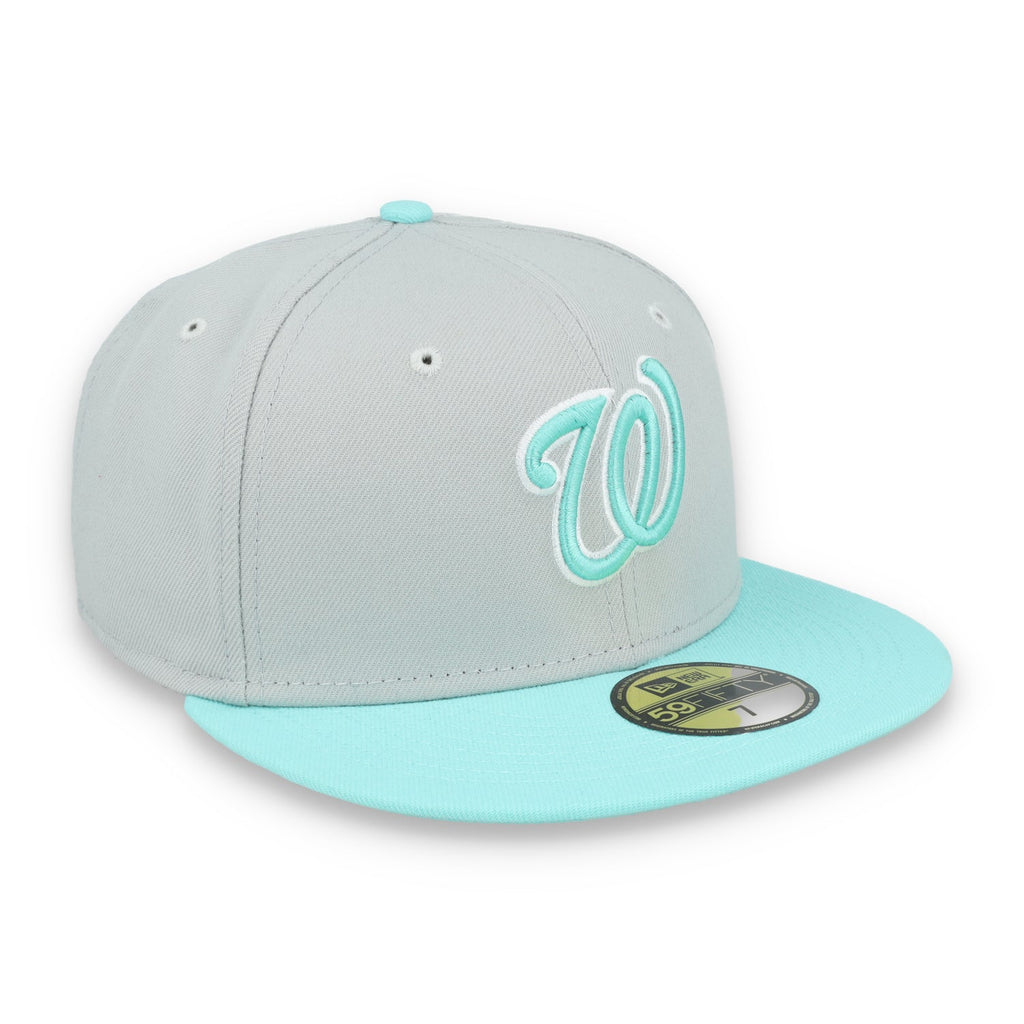 New Era Washington Nationals 2-Tone Color Pack 59FIFTY Fitted Hat-Gray/Turquoise product image 1, provided for visual