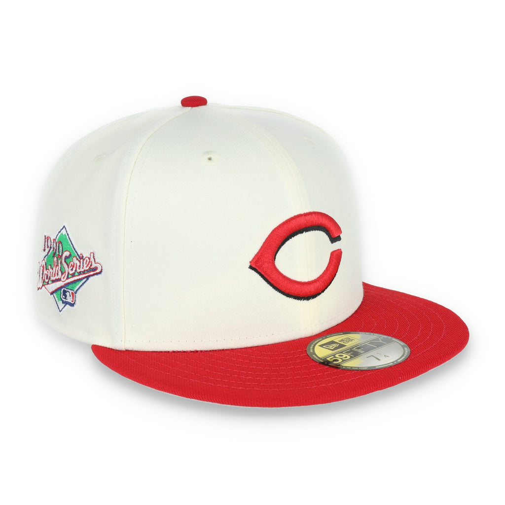 New Era Cincinnati Reds 1990 World Series Side Patch Throwback White 59FIFTY Fitted product image 1, provided for visual