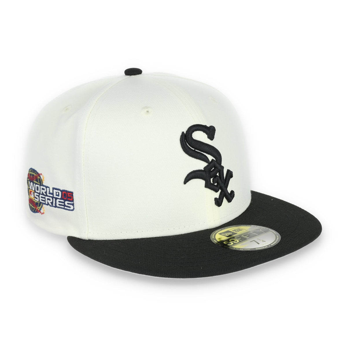 New Era Chicago White Sox Throwback 2005 World Series Side Patch 59FIFTY Fitted Ivory Hat product image 1, provided for