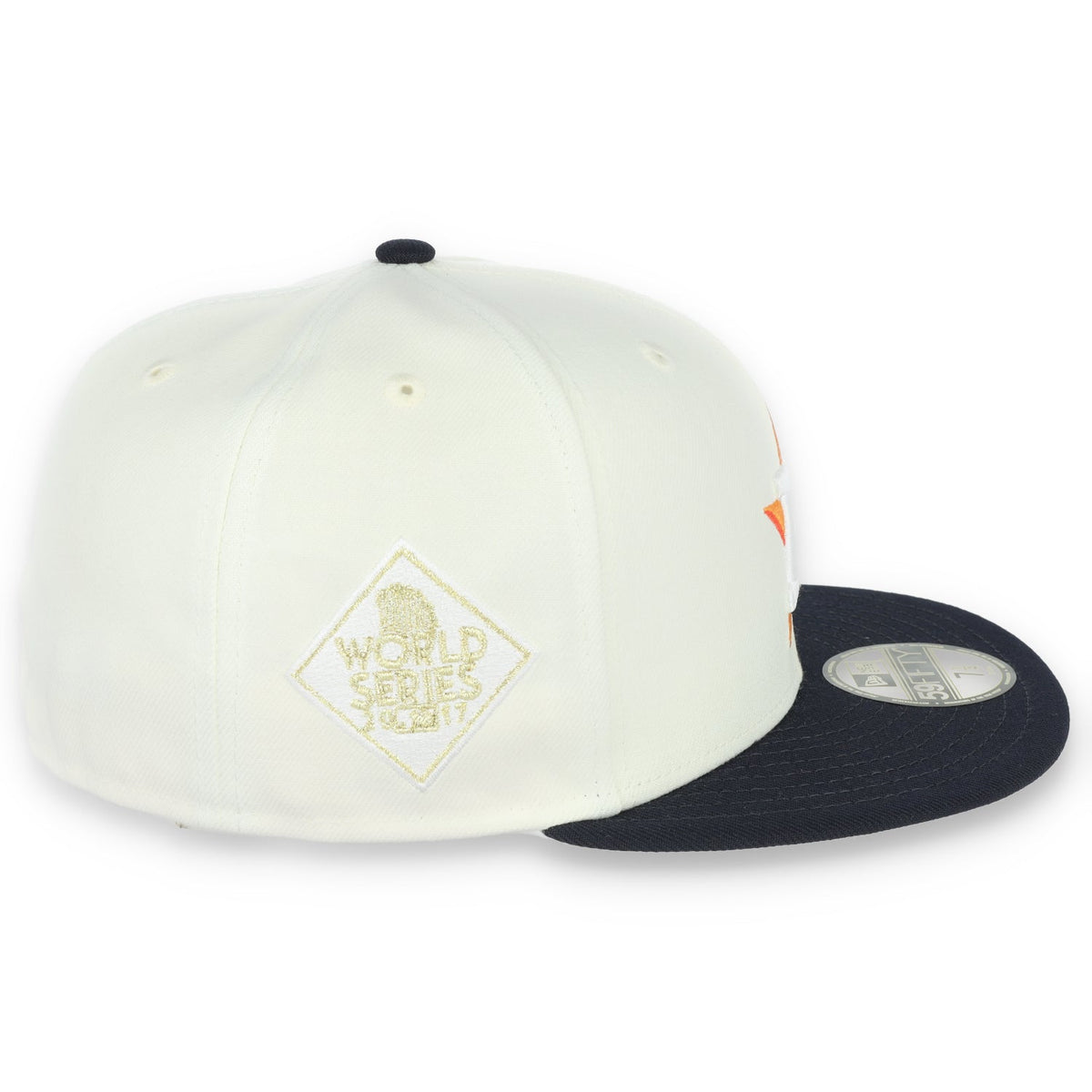 New Era Houston Astros Throwback 2017 World Series Patch 59FIFTY Fitted Ivory Hat product image 6, provided for visual