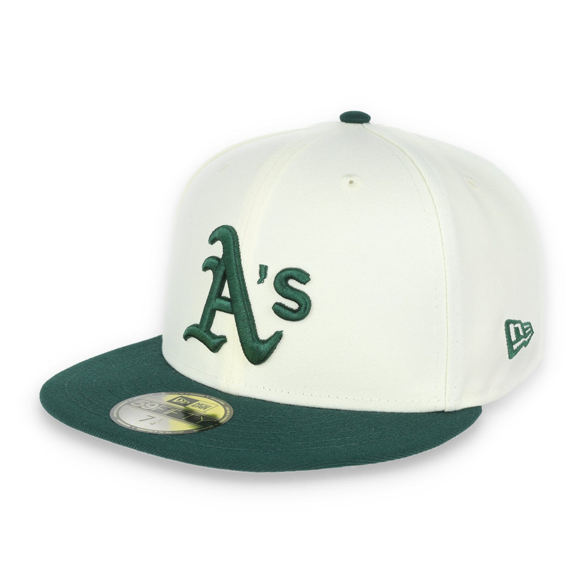 New Era Oakland Athletics Throwback 1989 World Series Patch 59FIFTY Fitted Ivory Hat product image 3, provided for visual
