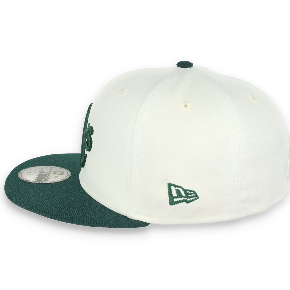 New Era Oakland Athletics Throwback 1989 World Series Patch 59FIFTY Fitted Ivory Hat product image 4, provided for visual