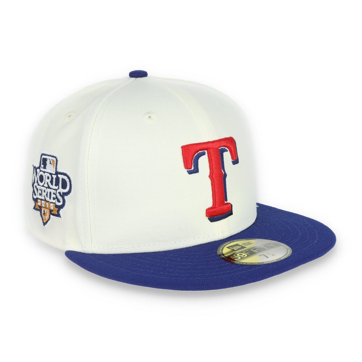 New Era Texas Rangers Throwback 2010 World Series Side Patch 59FIFTY Fitted Ivory Hat product image 1, provided for visual