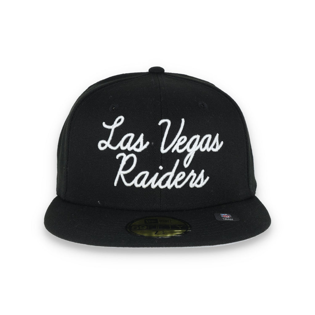 New Era Las Vegas Raiders Fairway Script 59FIFTY Fitted Hat product image 1, provided for visual reference and product