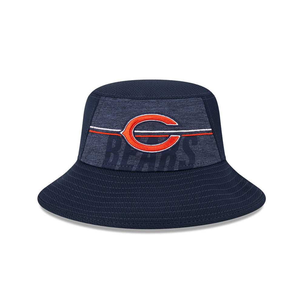 Chicago Bears 2023 NFL Training Camp Stretch New Era Navy Bucket Hat product image 1, provided for visual reference and
