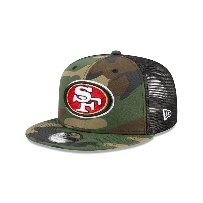 New Era San Francisco 49ers 9FIFTY Trucker Snapback- Camo product image 2, provided for visual reference and product detail