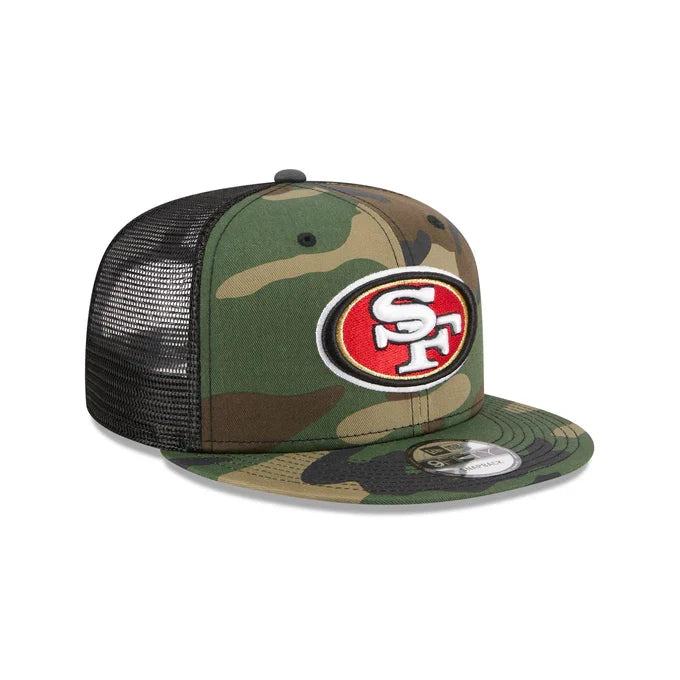 New Era San Francisco 49ers 9FIFTY Trucker Snapback- Camo product image 1, provided for visual reference and product detail