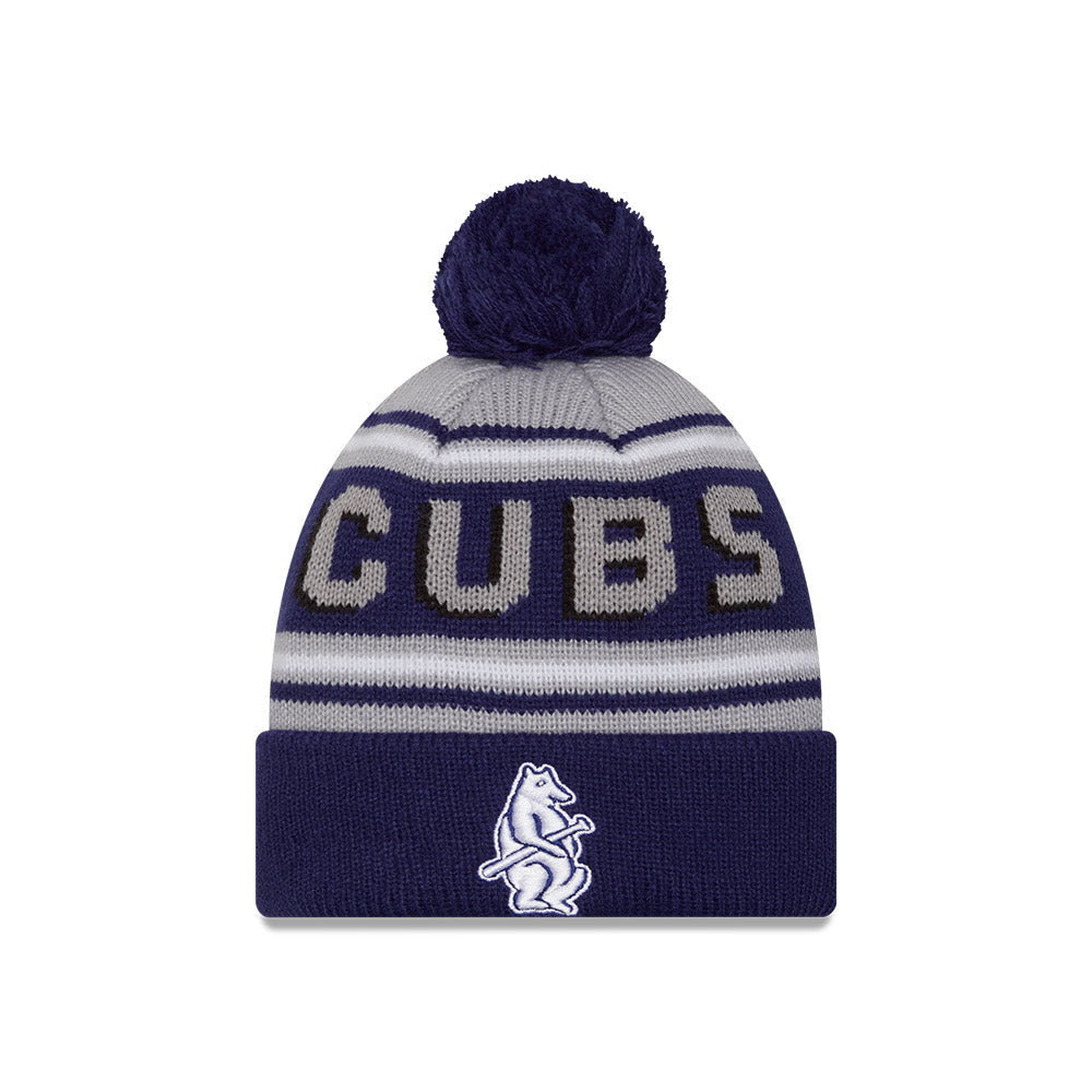 Chicago Cubs Navy Evergreen 1914 Pom Knit Hat product image 1, provided for visual reference and product detail review