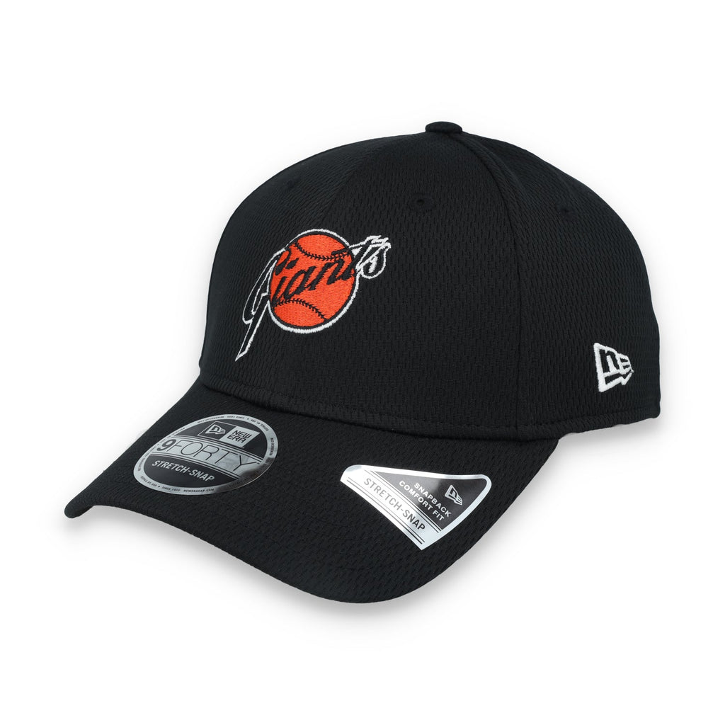 New Era San Francisco Giants Clubhouse "GIANTS" 9FORTY Stretch-Snap Hat-Black product image 6, provided for visual reference