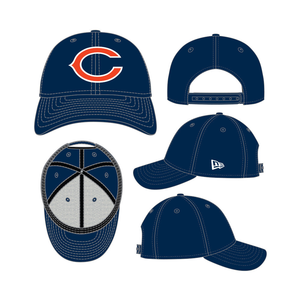 Chicago Bears New Era 9FORTY Youth Adjustable Hat product image 1, provided for visual reference and product detail review