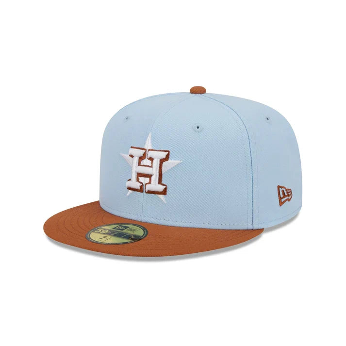 New Era Houston Astros Color Pack 59FIFTY Fitted Hat-Light Blue/Rust Orange product image 2, provided for visual reference